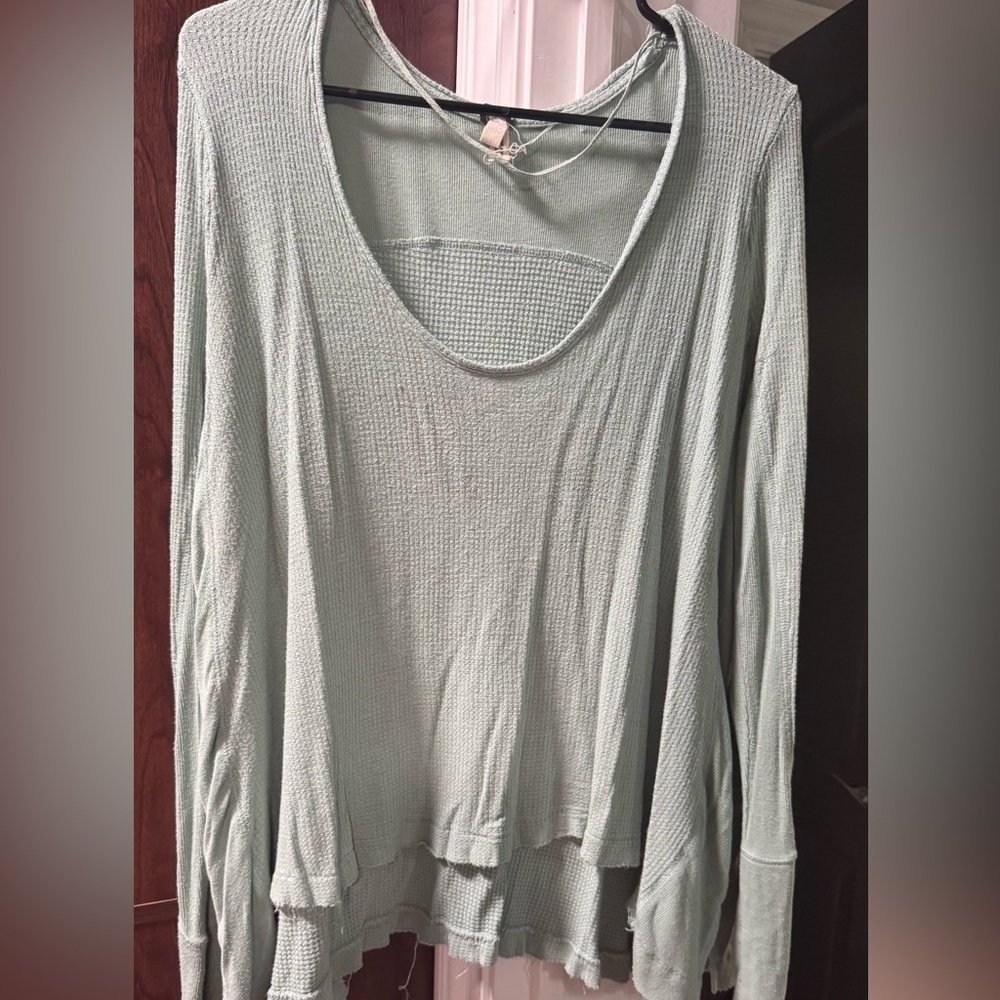 Free People Sage Long Sleeve Waffle Top